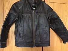 Ben Sherman Boy's Real Leather Dark Brown Jacket 5 Years.
