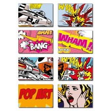 Fridge magnets art Vintage retro Pop Art Fridge Magnets Set Of 8 Lichtenstein