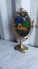 Antique Vintage Dressing Solid Brass Table Vanity Tilt Swing Mirror French Style