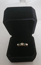 Diamond and  Emerald Ring  Natural Gemstones in 18ct yellow Gold