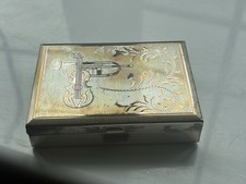 Vintage silver metal compact - silver,