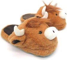Aroma Home Harris Highland Cow 3D Novelty Mule Slippers (Free Size)
