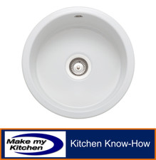 Rangemaster Rustique 1.0 Round Bowl Ceramic Inset / Undermount Sink CRUB385