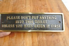 solid brass sign" toilet "