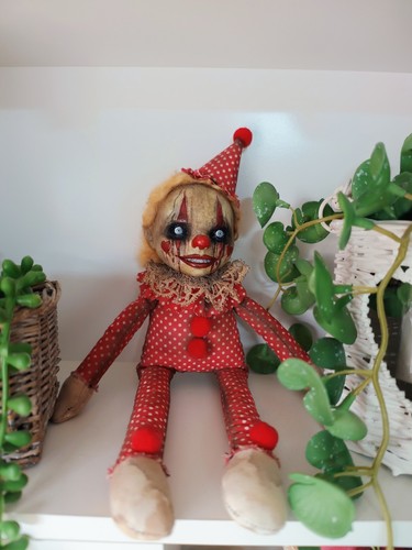 Handmade creepy circus clown