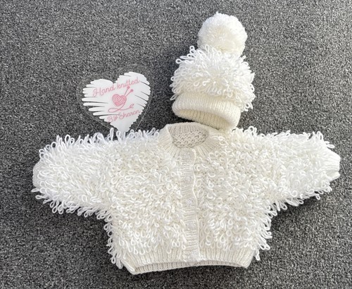 Hand knitted white baby - ,