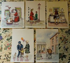 ANTHONY HUTCHINSON  5x Original Watercolours Comic 1950s KITCHEN SINK Stockton