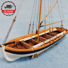 NIDALE 1/35 Scale Wooden Frame Boat Model Kit Classic Skiff Lifeboat DIY Build