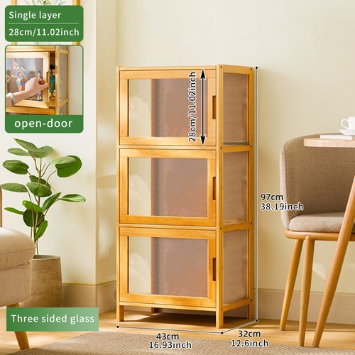 Tier bamboo display cabinet - tier,