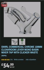 Swirl Commercial Lever Basin Mixer Tap Chrome Finish, BNWB.
