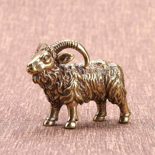 Brass goat sculpture - brass,