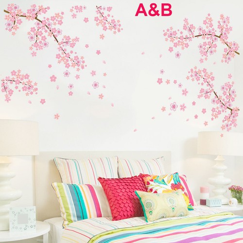 Pink sakura wall decals - sakura,