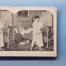 Victorian Humour Stereoview 3D C1900 Married Bliss Baby Awake All Night
