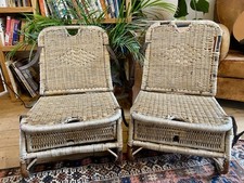 Pair of vintage wicker canoe