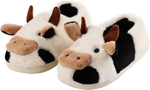Cute cow cotton slippers - cute,