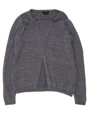 MASSIMO DUTTI Womens Oversized Cardigan Sweater UK 10 Small Navy Blue BF10