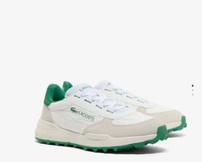 New men's Lacoste Elite Active Evo trainers in white and green (UK : 8)