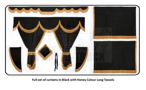 Truck curtains volvo black - truck,