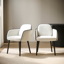 Set of 2 Cream Upholstered