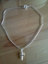 Links of London Tbar Necklace & Cross Pendant Sterling Silver 925 Hallmarked