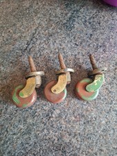 3 Old Antique Brass And Brown