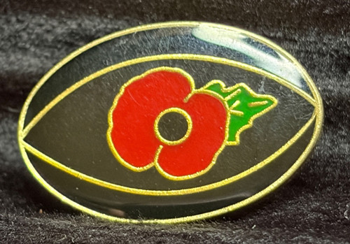 Black rugby ball remembrance - black,