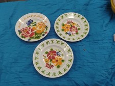 Vintage Enamelled Tin Plates Lot Of 3
