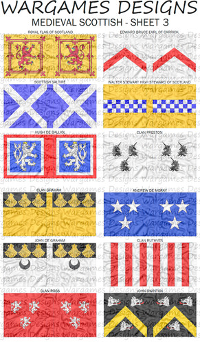 28mm medieval scots flags - medieval,
