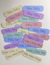 Baby Card Making Sentiments Embellishments Card Toppers Banners Boy Girl