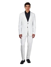 LLOYD - Mens Tailored Fit Pinstripe Linen  2 Piece Single-Breasted Summer Suit