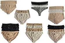 M&S Knickers Pants Ladies Lace Top Tanga Brief Full 2, 3 or 4 Pair Pack Size 28