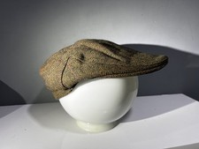 Vintage Tweed Green Pure Wool Flat Cap size medium