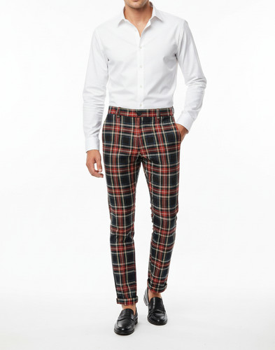 Men black stewart tartan - black,