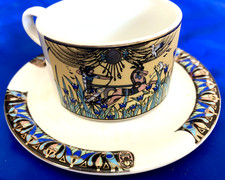 Egypt Cup & Saucer, 'Fine Royal Porcelain Sculpture', Egyptian