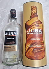 Empty Whisky Glass Bottle Isle of Jura Single Malt Scotch Bourbon Cask Scotland