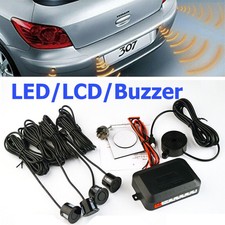 4x Black Parking Sensors Car Reverse Backup Rear Radar Alert System Buzzer KIT