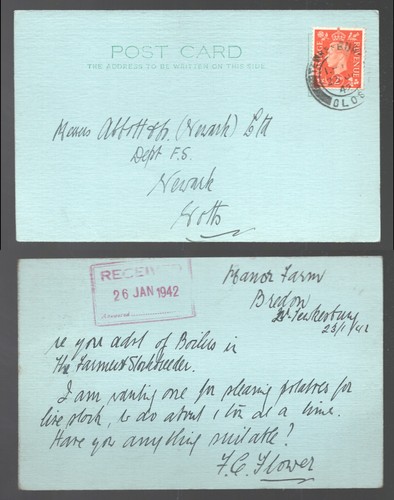 1942 kgvi tewkesbury - 2d, glos