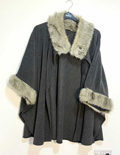 Women grey poncho cape - grey,