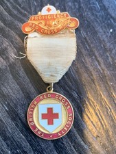 antique british red cross proficiency work badge 1911 - 1914 - scarce