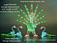 Beautiful GLASS PEACOCK FAMILY
