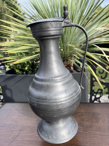Antique french pewter jug - pewter,