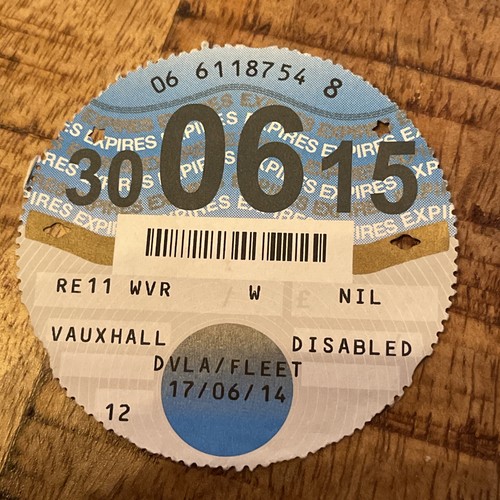 Old tax disc june 2015 - tax,