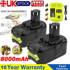 18V 8.0Ah Battery For Ryobi One+ Plus Lithium-Ion P107 P109 P108 RB18l50 Charger