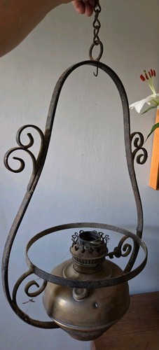 Antique copper oil lamp - antique, in