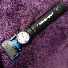 Black Bicycle Bike Pump by Bikemate High Pressure with Gauge, Dual Valve