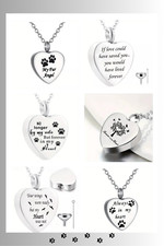 Pendant Heart Cremation Urn Funeral Memorial Ashes Necklace Dog Cat Pet Keepsake