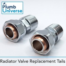 Radiator Valve Replacement Tails 15mm x 1/2" BSP (PAIR)