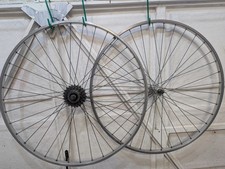 PAIR 80S WEINMANN ALLOY RACING WHEELS / MAILLARD 23/89 HUBS / SHIMANO FREEWHEEL
