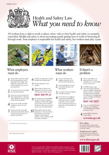 Health and safety law - and,