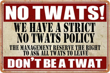 Strict No Twats Funny Vintage